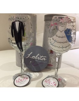 Lolita Wine chalice Just Married Coppia