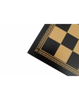 LEATHER LOOK CHESS BOARD black gold
